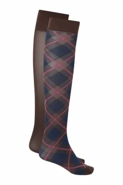Swedish Stockings Knestrømper Franka Check & Solid 2-pakning