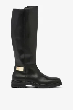 Tommy Hilfiger Støvler TH Logo Leather Long Boot