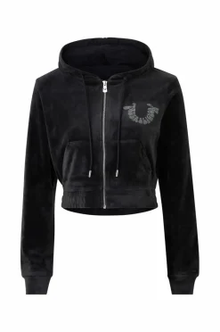 True Religion Hettegenser Branded Crystal Velour Zip