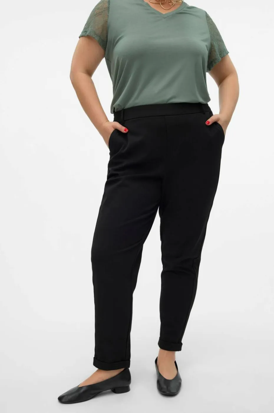 Vero Moda Curve Bukser vmMaya MR Loose Solid Pant