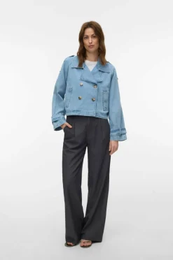 Vero Moda Denim jakke vmLelou LS Short Trenchcoat Mix