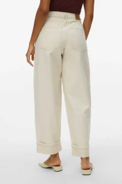 Vero Moda Jeans vmZelda HR Barrel Fold UP Ecru