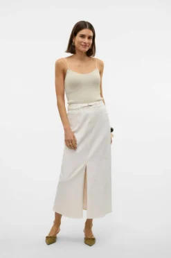 Vero Moda Maxi skjørt vmLizzy HR Belt Long Slit Dnm Skirt