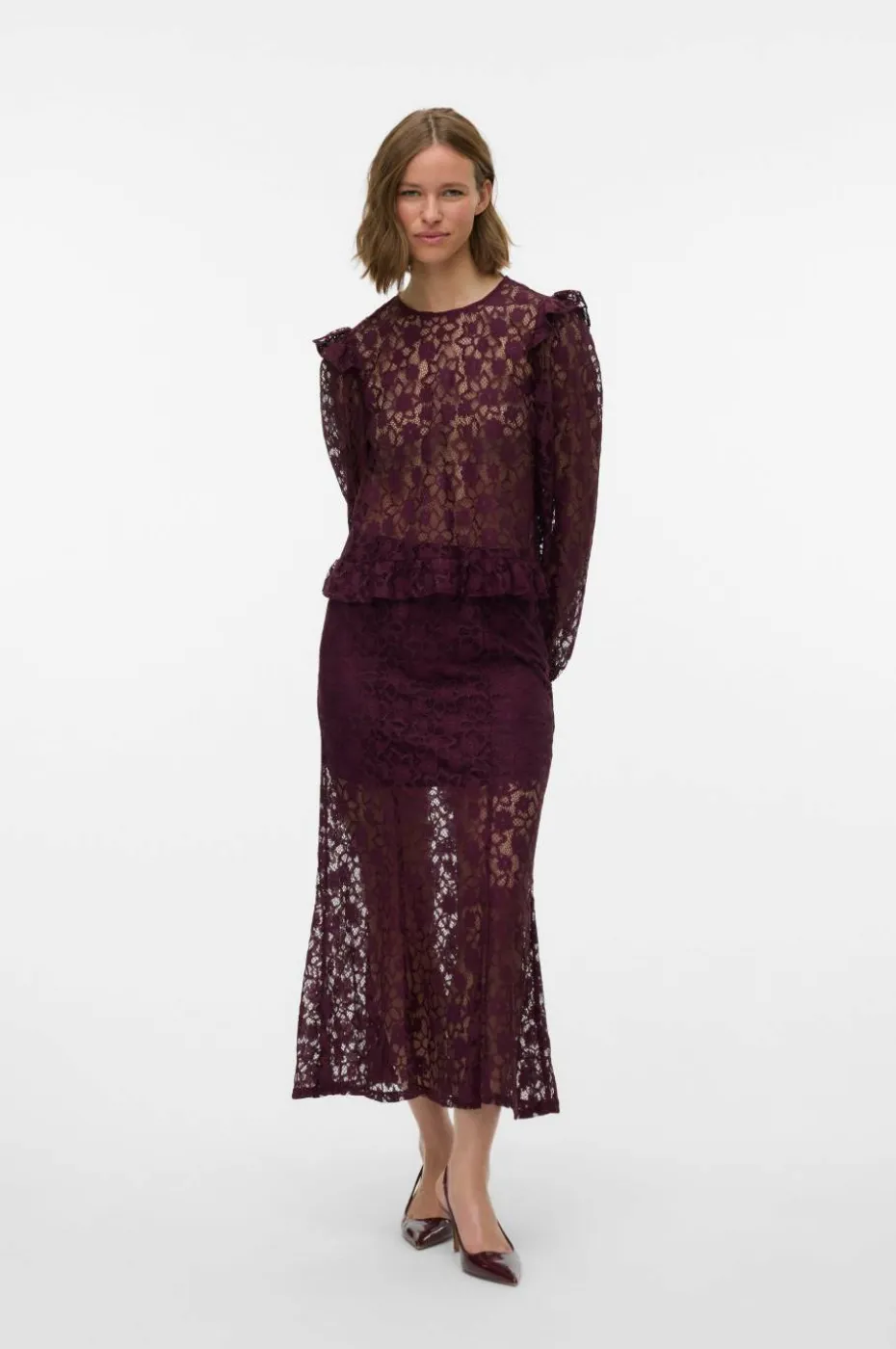 Vero Moda Maxi skjørt vmMeta Lace HW Ankle