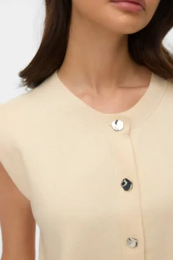 Vero Moda Vest vmGold SL O-neck Button Boo