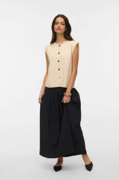 Vero Moda Vest vmGold SL O-neck Button Boo