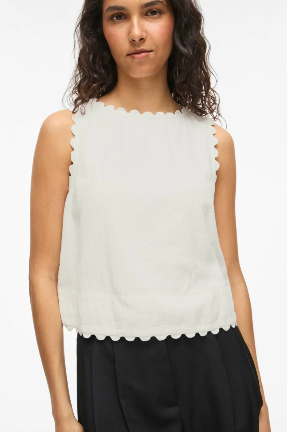 Vila Bluse viMindy O-neck S/L Scallop