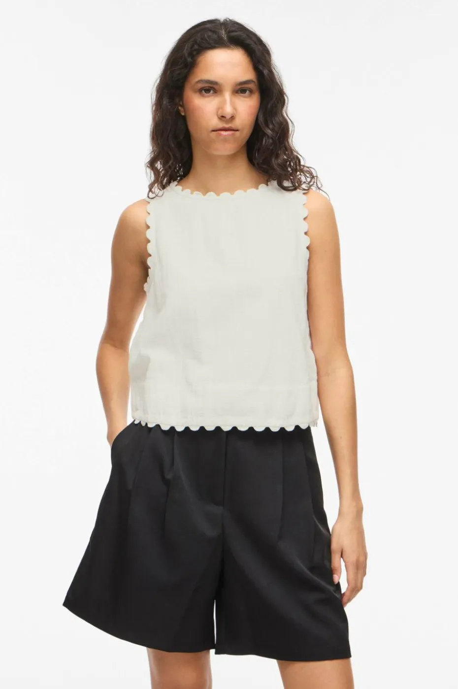 Vila Bluse viMindy O-neck S/L Scallop