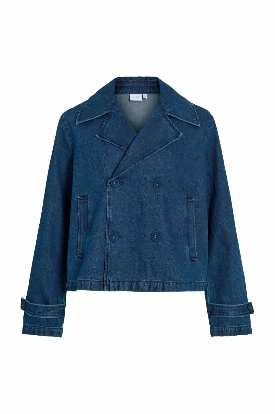 Vila Denim jakke viNata L/S Short Denim Trenchcoat