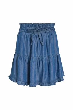 Vila Denim skjørt viTevira HW Frill Short