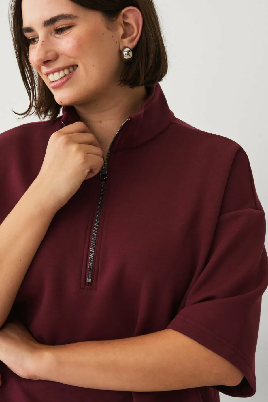 Zizzi Collegegenser caKatalina 1/2 Zip