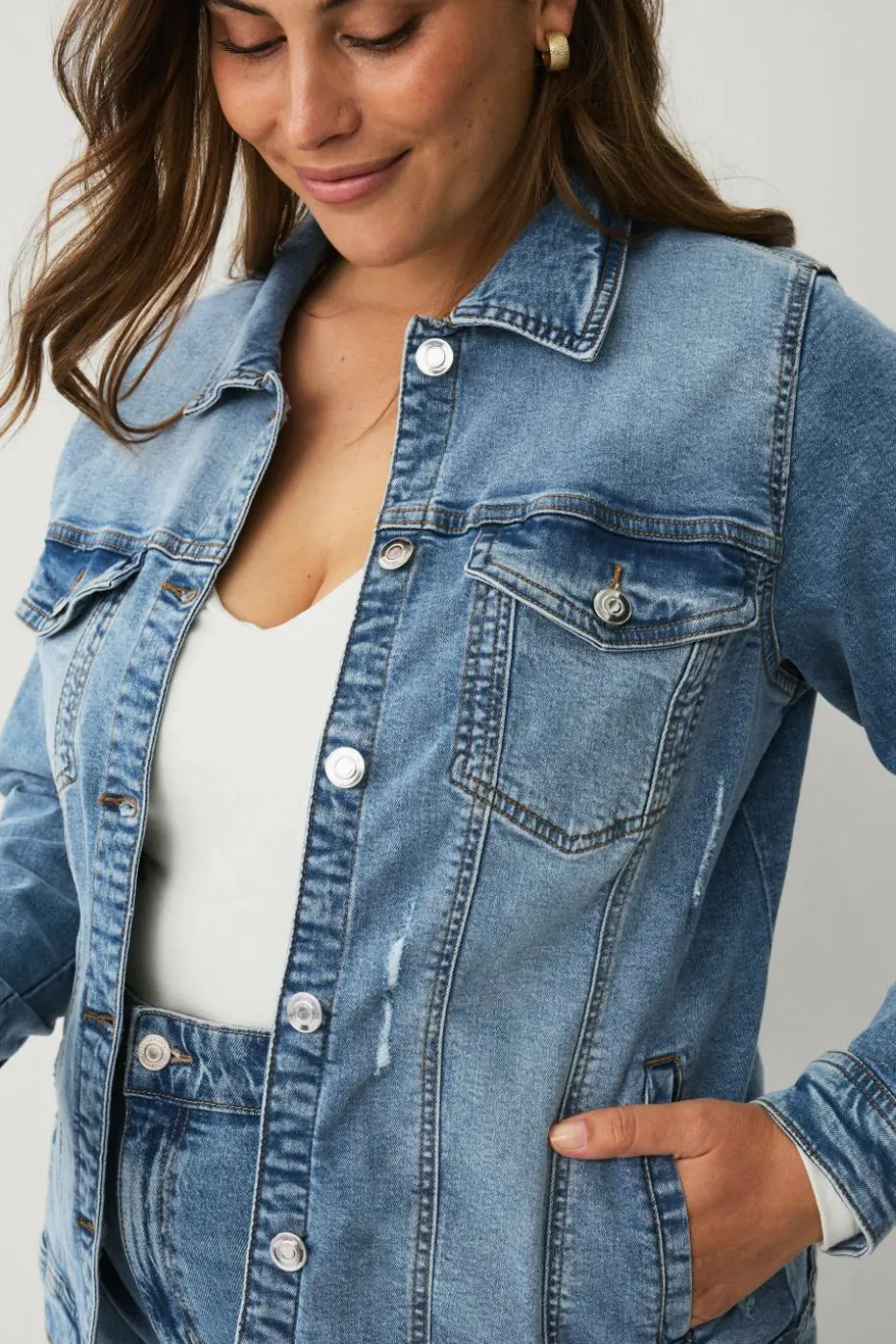 Zizzi Denim jakke jAlli L/S Jacket