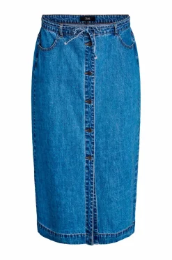Zizzi Denim skjørt jMisha Button Blk
