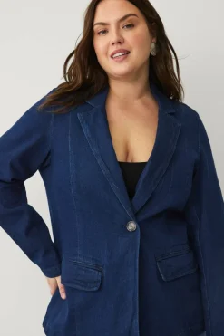 Zizzi Dongeri blazer jLiva L/S Denim Blazer