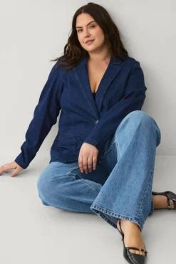 Zizzi Dongeri blazer jLiva L/S Denim Blazer