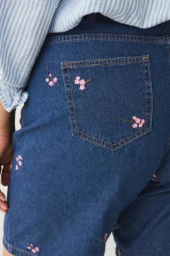 Zizzi Jeans-shorts jEva Embroidery Shorts