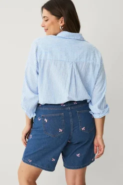 Zizzi Jeans-shorts jEva Embroidery Shorts