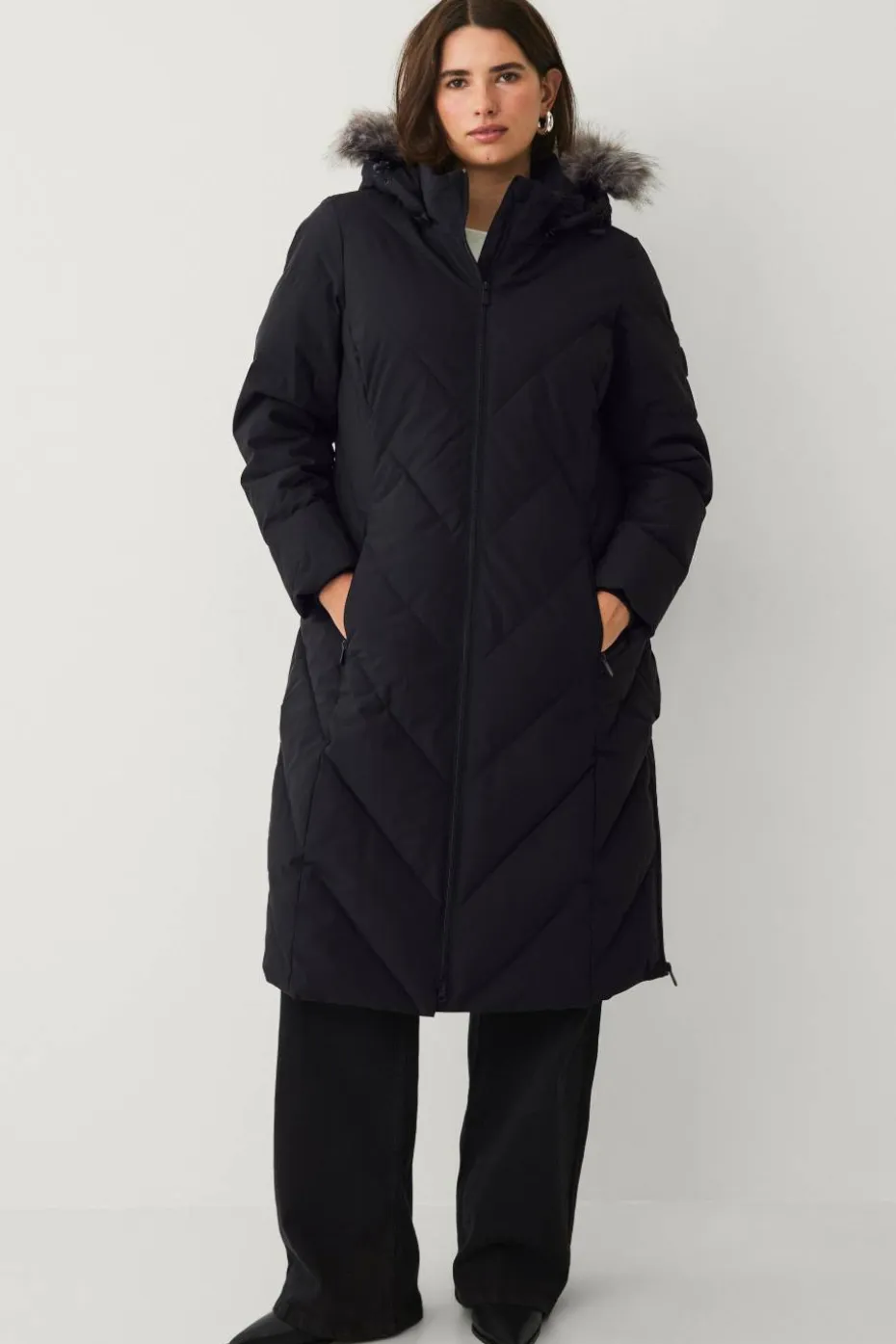 Zizzi Kåpe mLuxa L/S Hood Coat