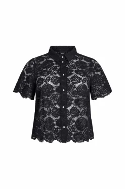 Zizzi Skjorte caMonika S/S Lace